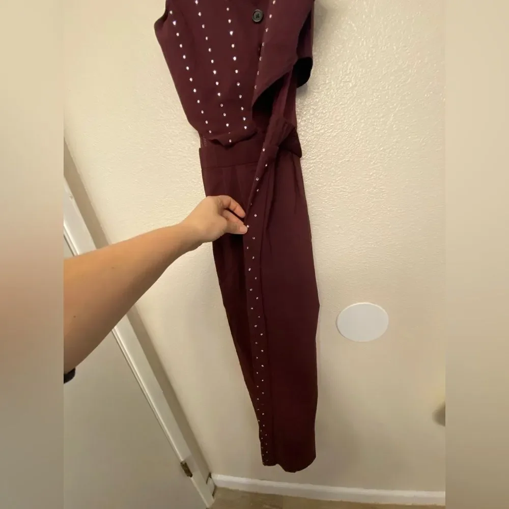 WEISSMAN Dance Costume menswear Take On Me 15754 burgundy vest jumpsuit SA adult
